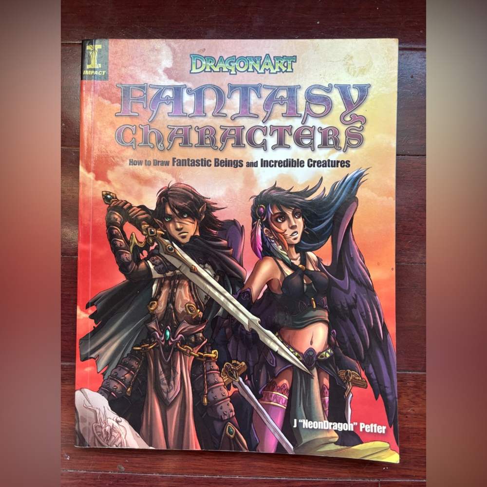 Dragonart fantasy characters by J Neon Dragon Peffer, used book , draw art